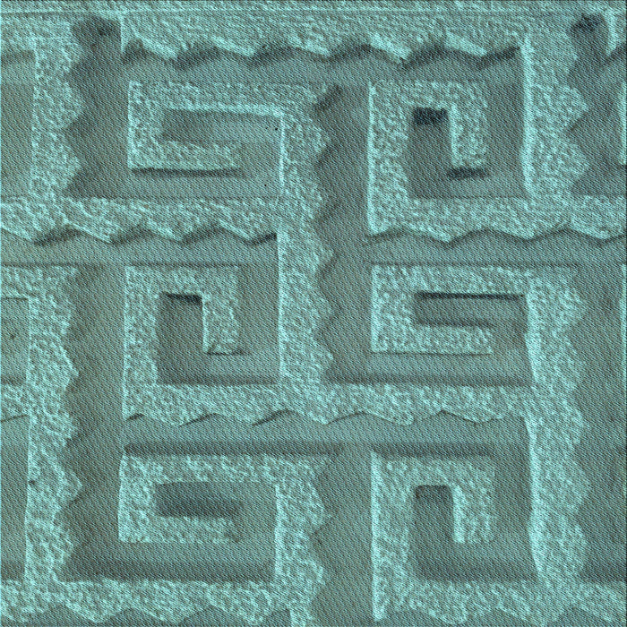 Round Patterned Dull-Sea Green Rug, pat2824lblu