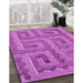 Patterned Bright Neon Pink Purple Rug in Family Room, pat2824pur