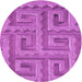 Square Patterned Bright Neon Pink Purple Rug, pat2824pur