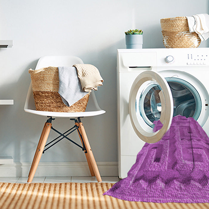 Machine Washable Transitional Bright Neon Pink Purple Rug in a Washing Machine, wshpat2824pur