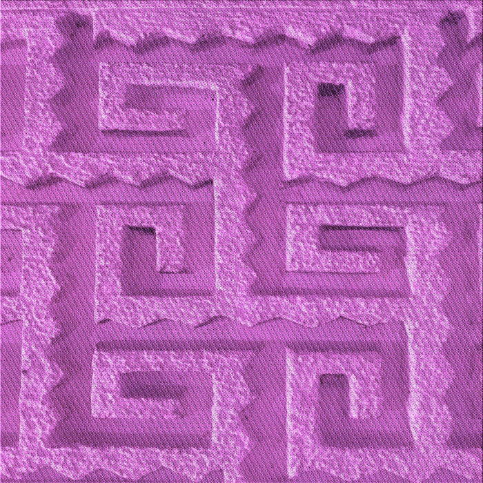 Round Patterned Bright Neon Pink Purple Rug, pat2824pur