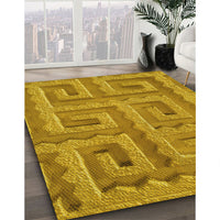 Patterned Dark Bisque Brown Rug, pat2824yw