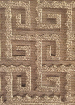 Machine Washable Transitional Saddle Brown Rug, wshpat2824