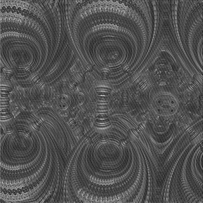 Round Patterned Black Rug, pat2825gry