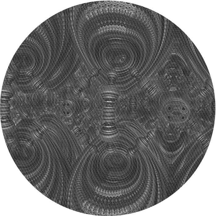 Square Patterned Black Rug, pat2825gry