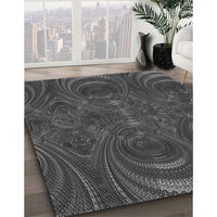 Patterned Black Rug, pat2825gry