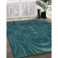 Patterned Deep-Sea Blue Rug, pat2825lblu