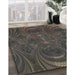 Patterned Army Brown Novelty Rug in Family Room, pat2825