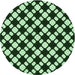 Square Patterned Light Green Rug, pat2826grn