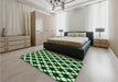 Patterned Light Green Rug in a Bedroom, pat2826grn