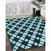 Patterned Blue Rug in Family Room, pat2826lblu