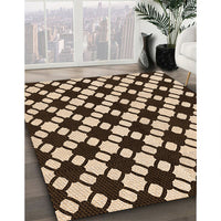 Patterned Black Brown Rug, pat2826org