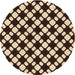 Square Patterned Black Brown Rug, pat2826org