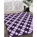 Patterned Dark Purple Rug in Family Room, pat2826pur