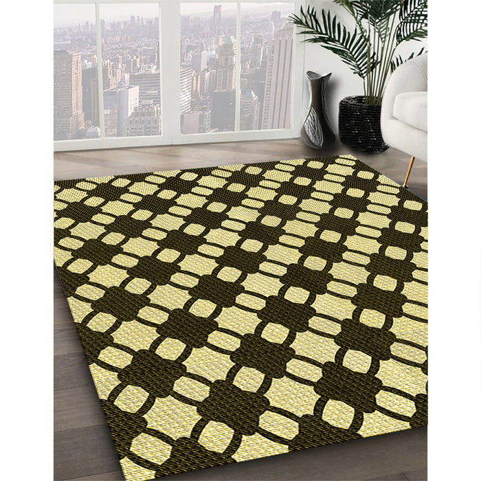 Patterned Black Brown Rug in Family Room, pat2826yw