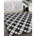 Patterned Mid Gray Novelty Rug in Family Room, pat2826