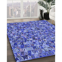 Patterned Sky Blue Rug, pat2827blu