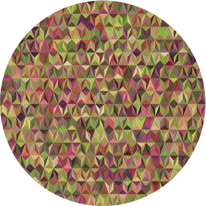 Square Patterned Brown Red Rug, pat2827brn