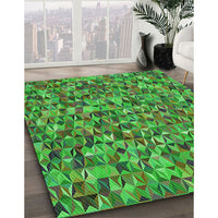 Patterned Seaweed Green Rug, pat2827grn