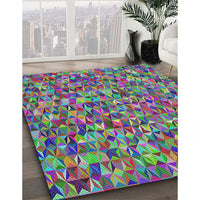 Patterned Green Modern Rug, pat2827