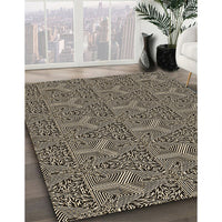 Patterned Midnight Gray Rug, pat2828brn