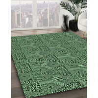 Patterned Pastel Green Rug, pat2828grn