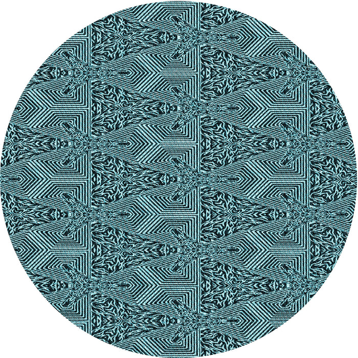Square Patterned Deep Teal Green Rug, pat2828lblu