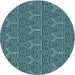 Square Patterned Deep Teal Green Rug, pat2828lblu