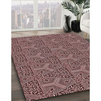 Patterned Pink Daisy Pink Rug, pat2828rd