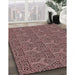 Patterned Pink Daisy Pink Rug in Family Room, pat2828rd