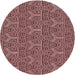 Square Machine Washable Transitional Pink Daisy Pink Rug in a Living Room, wshpat2828rd