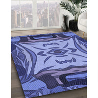 Patterned Sky Blue Rug, pat2829blu