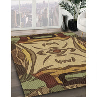 Patterned Golden Gold Rug, pat2829brn