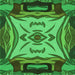 Round Patterned Deep Emerald Green Rug, pat2829grn