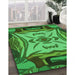 Machine Washable Transitional Deep Emerald Green Rug in a Family Room, wshpat2829grn