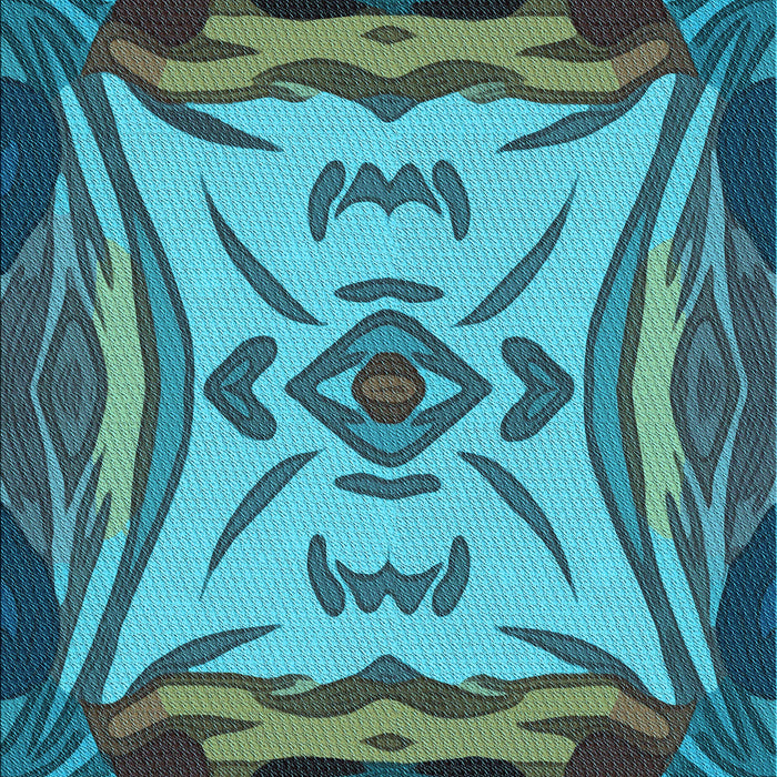 Patterned Bright Turquoise Blue Rug, pat2829lblu