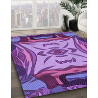 Patterned Dark Magenta Purple Rug, pat2829pur