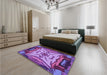 Patterned Dark Magenta Purple Rug in a Bedroom, pat2829pur