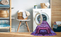 Machine Washable Transitional Dark Magenta Purple Rug in a Washing Machine, wshpat2829pur