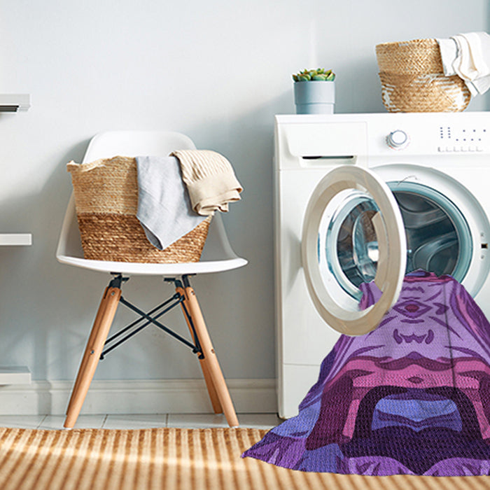 Machine Washable Transitional Dark Magenta Purple Rug in a Washing Machine, wshpat2829pur