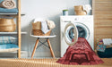 Machine Washable Transitional Red Rug in a Washing Machine, wshpat2829rd