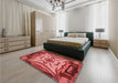 Patterned Red Rug in a Bedroom, pat2829rd