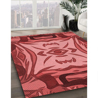 Patterned Red Rug, pat2829rd