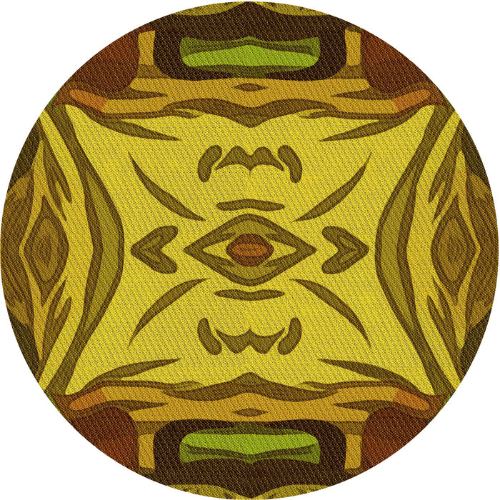 Square Patterned Dark Bronze Brown Rug, pat2829yw