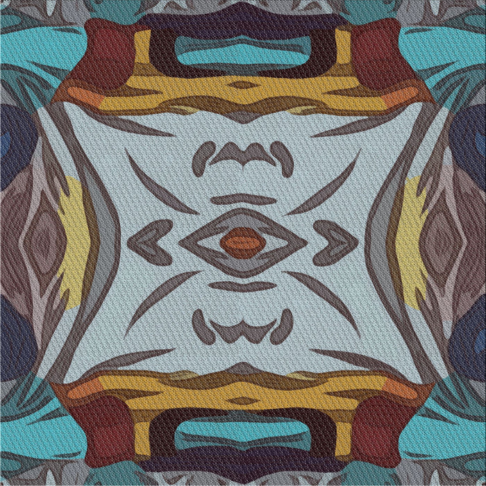 Square Patterned Dark Gray Modern Rug, pat2829