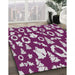 Patterned Lilac Purple Abstract Machine Washable Rug in a Family Room, wshpat282