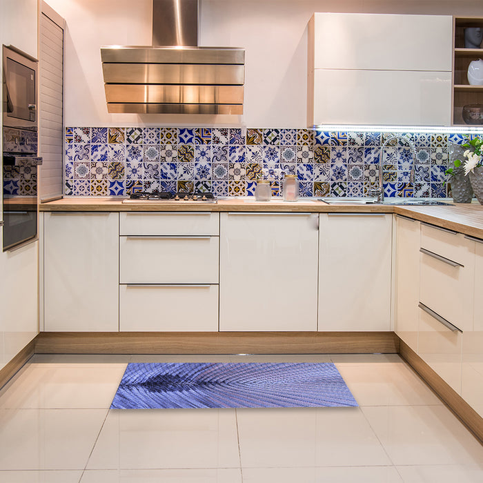Patterned Slate Blue Rug in a Kitchen, pat283blu