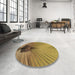 Round Patterned Saddle Brown Rug in a Office, pat283brn
