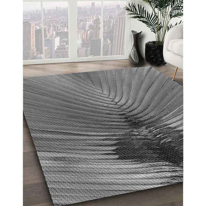 Patterned Gunmetal Gray Rug in Family Room, pat283gry
