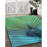 Patterned Sea Green Rug, pat283lblu